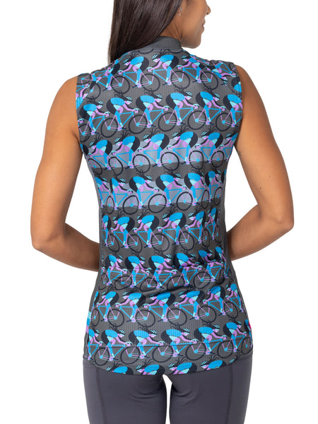 Terry Signature Sleeveless Bike Jersey in color || Peloton Girl