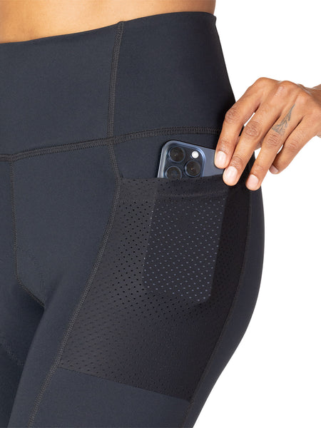 Terry Hi Rise Holster Bike Capri in color || Black