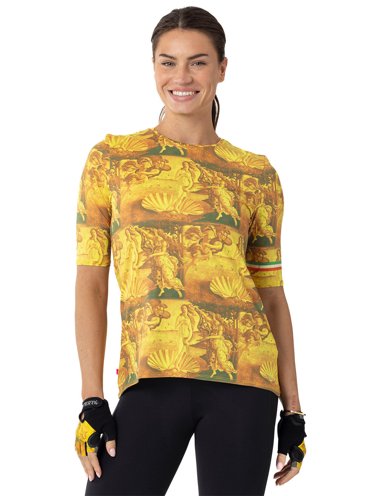 Terry Soleil Flow Short Sleeve Bike Top in color || Golden Goddess