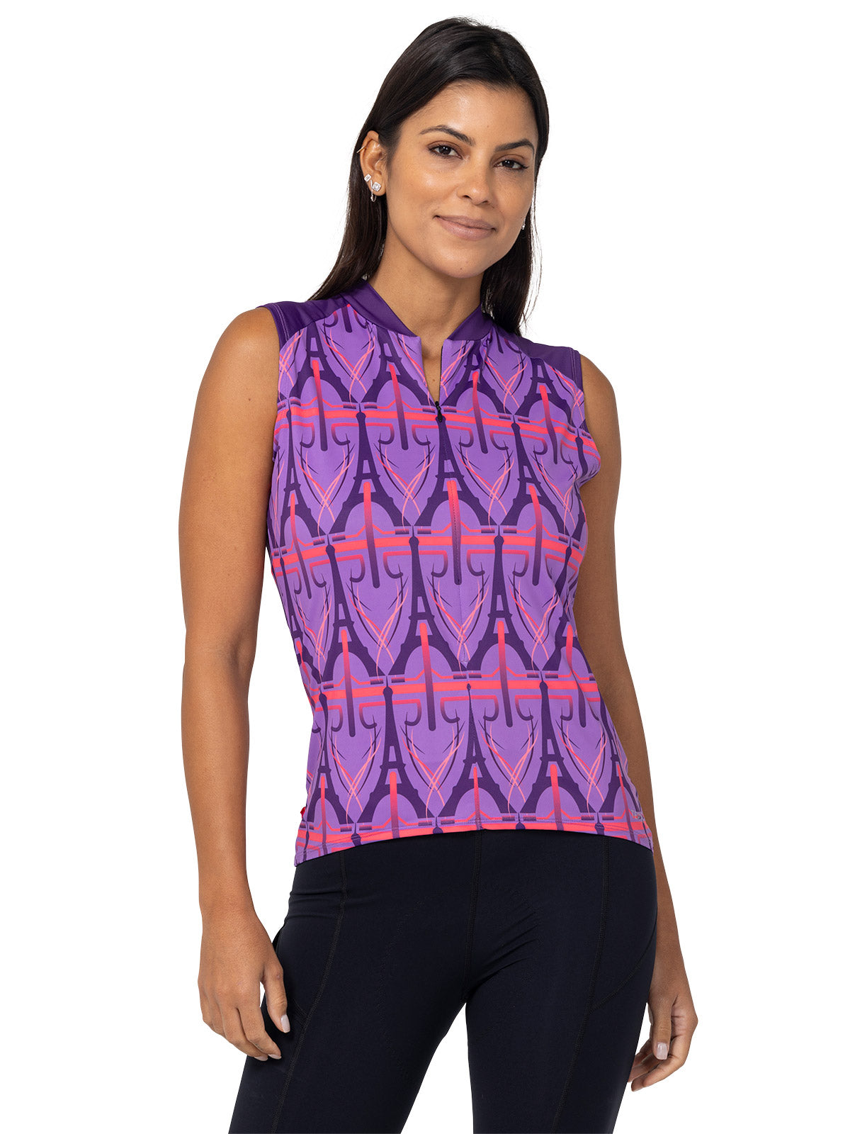 Terry Soleil Sleeveless Bike Jersey in color || Eiffel Violette