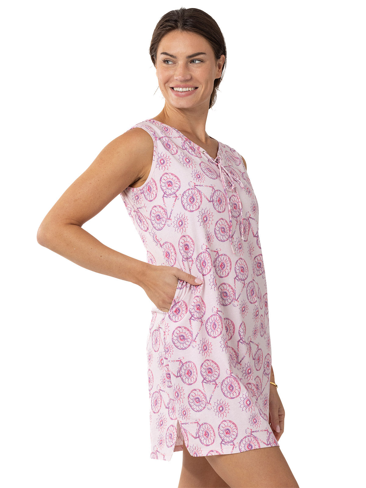Benares Bicycle PJ V-Nighty in color || Pink