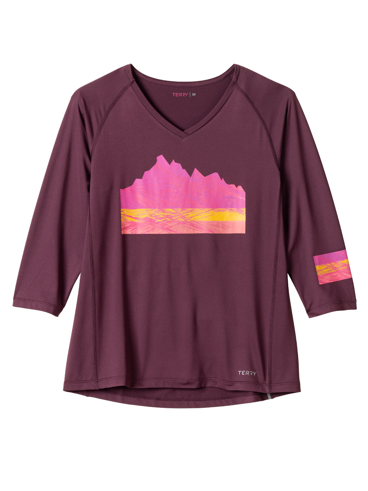 Terry Rover 3/4 Sleeve Top in color || Wine | Mountainscape