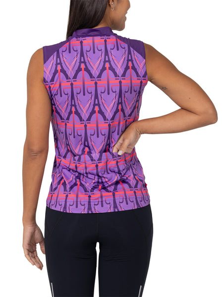 Terry Soleil Sleeveless Bike Jersey in color || Eiffel Violette