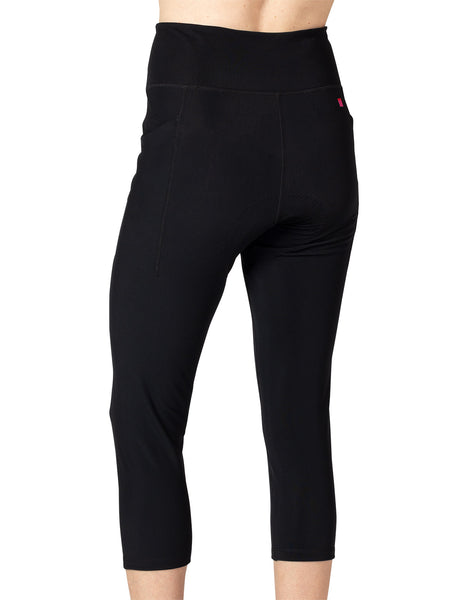 Terry Thermal Hi-Rise Bike Capri in color || Black