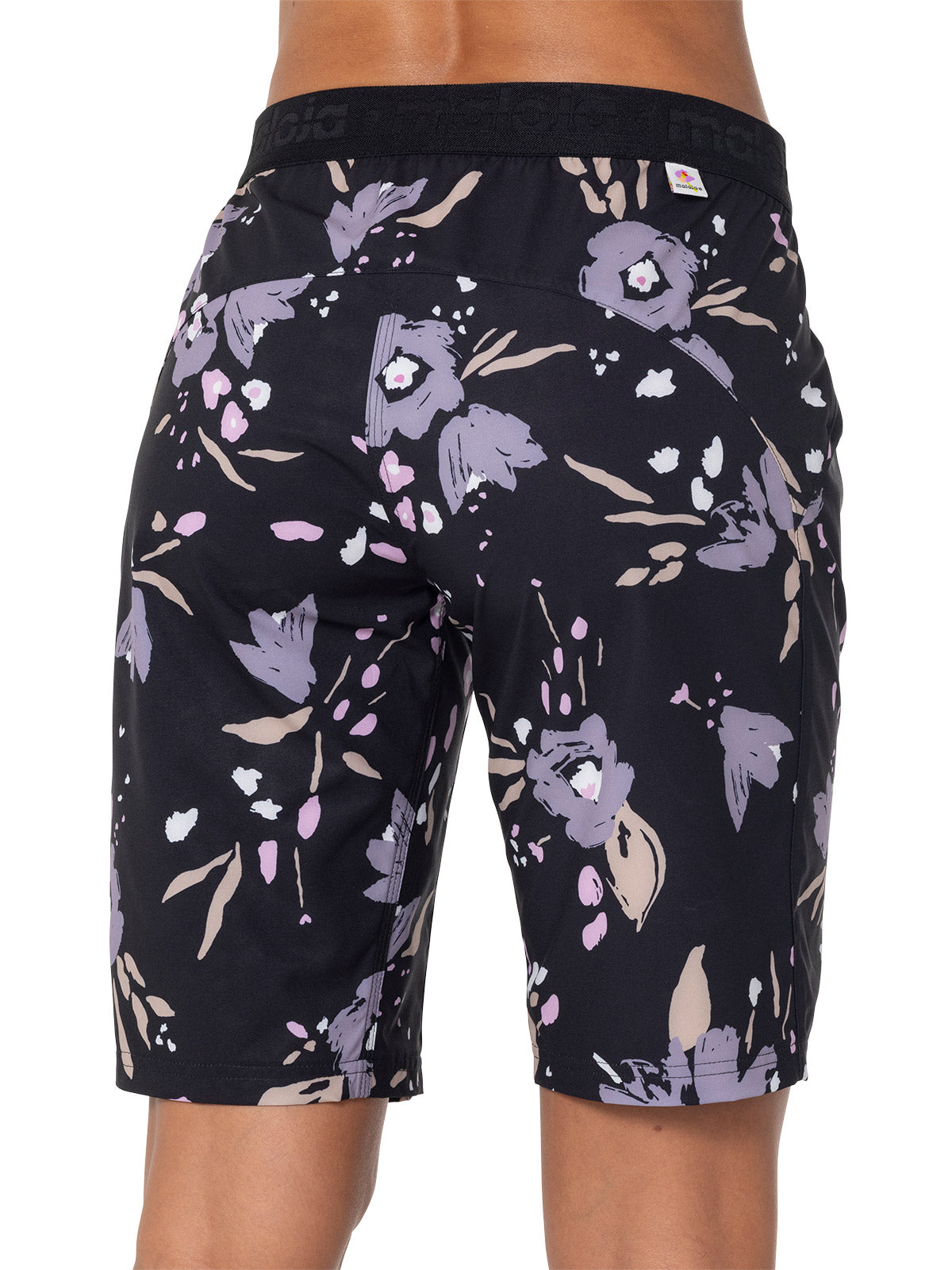 Maloja Anemona Print Bike Short in color || deep black brushflower