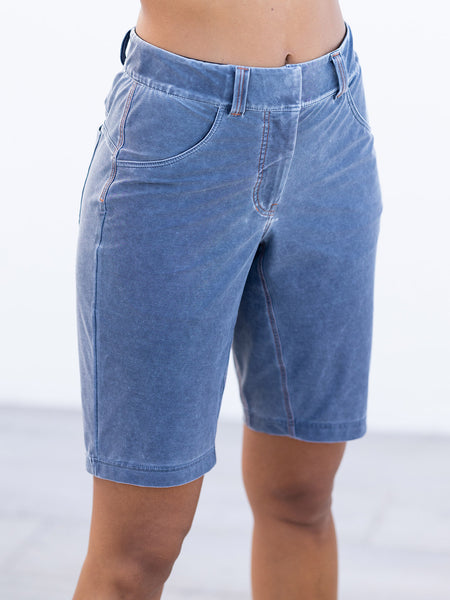 Indigo Giara Bike Overshort in color || Denim Blue