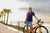 Women with bike in sunny area