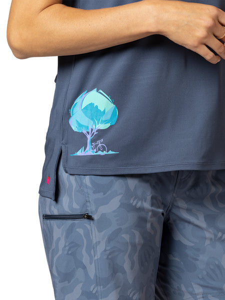 Terry Tech Tee Tank in color || Vintage Indigo Tree of Life