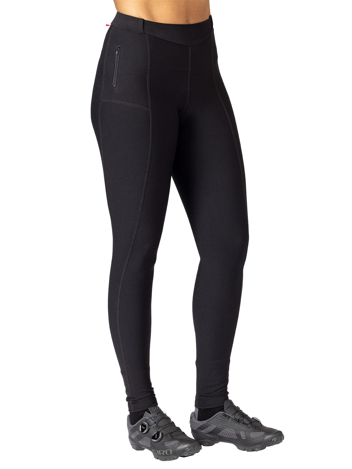 Terry Coolweather Bike Tight Tall length in Black Colorway