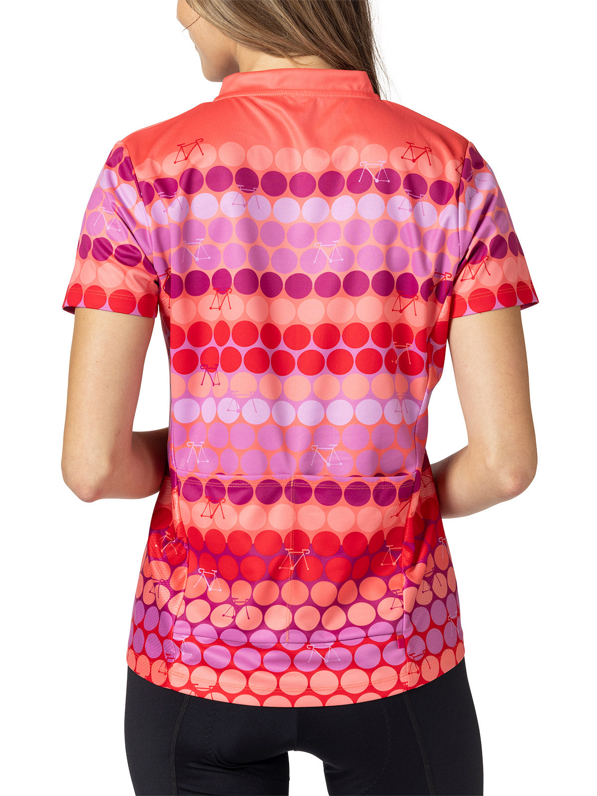 Terry Breakaway Mesh Short Sleeve Bike Jersey Plus in Pink Dots Colorway