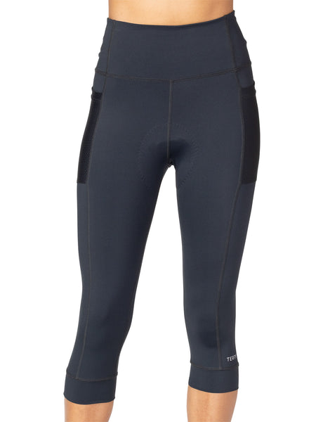 Terry Hi Rise Holster Bike Capri in color || Black