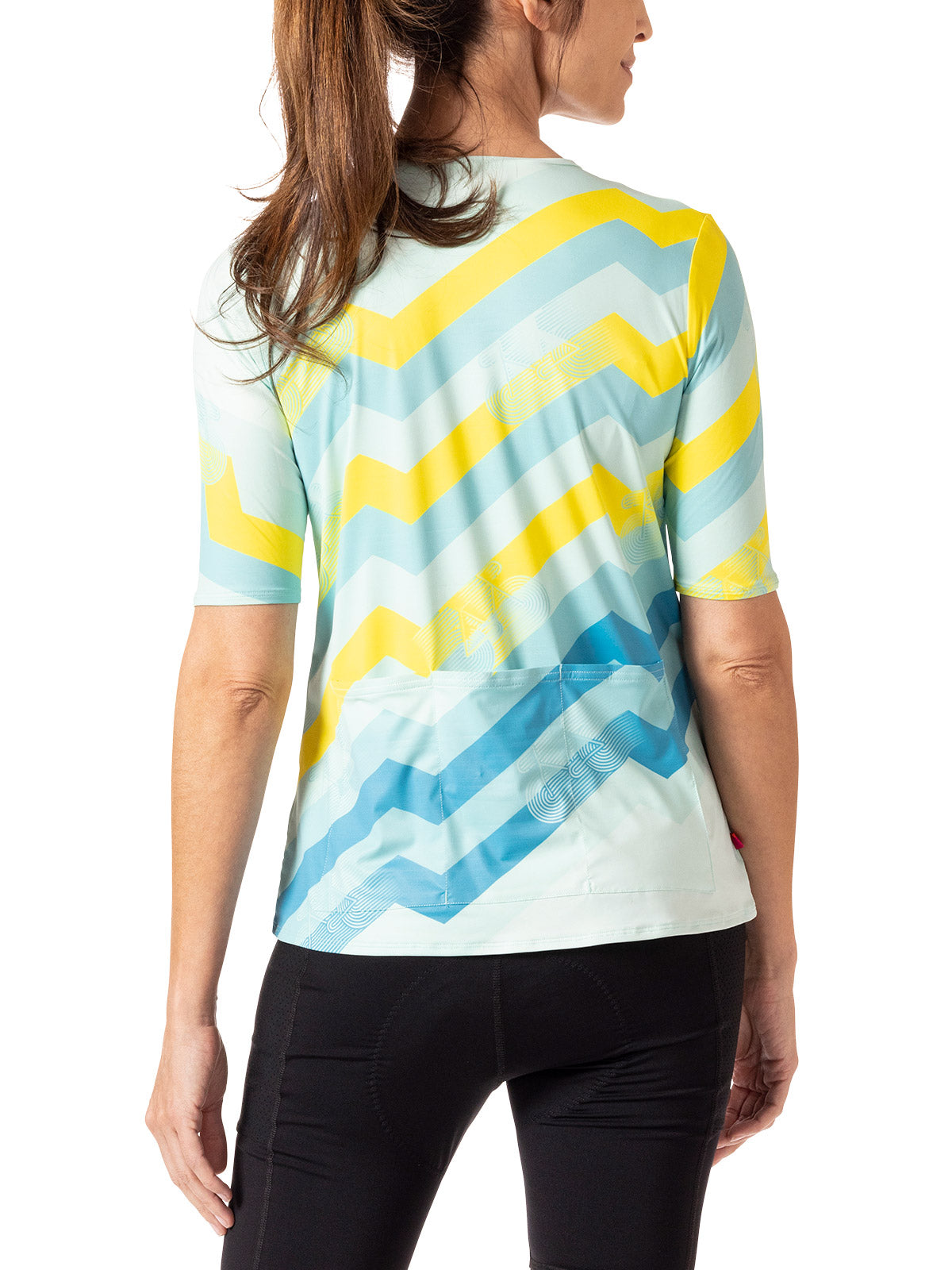 Terry Soleil Flow Short Sleeve Bike Top in Level Up Yellow Colorway