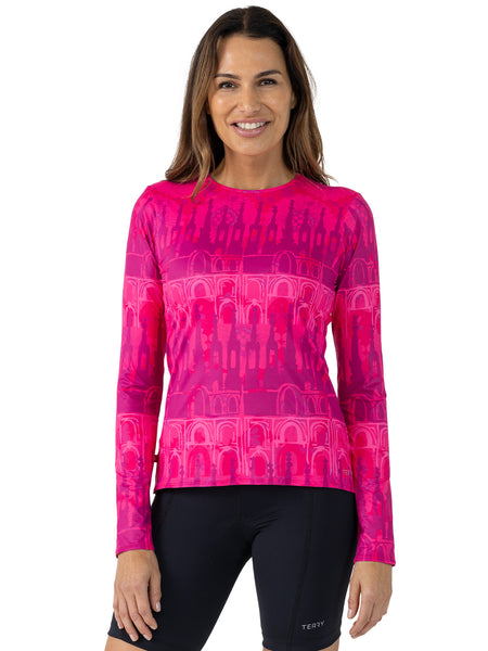 Terry Soleil Long Sleeve Bike Top in color || Barcelona Sunrise