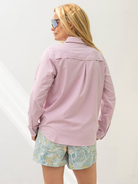 Patagonia Self-Guided Sun Shirt in color || Quiet Violet