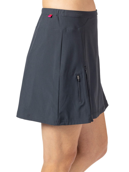 Terry Zipper Bike Skirt in color || Ebony | Herringbone