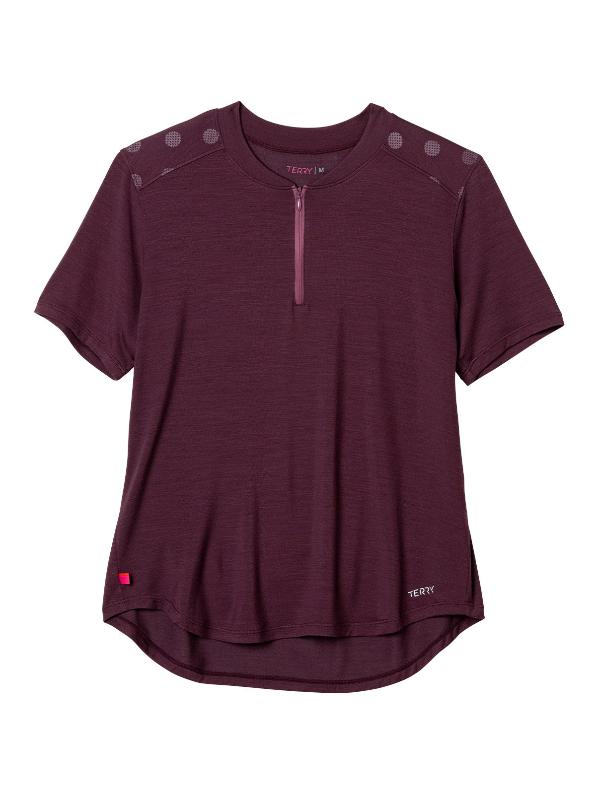 Terry Merino Short Sleeve Bike Jersey in color || Wine Dots