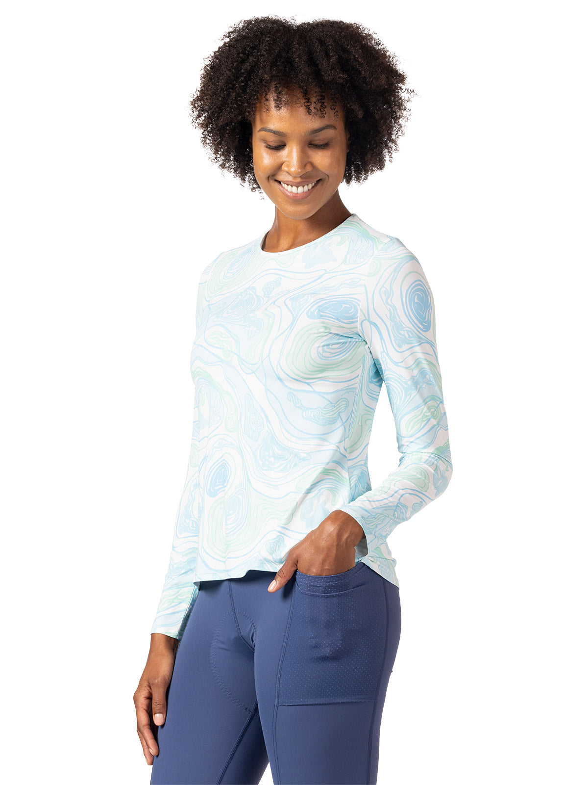 Terry Soleil Free Flow Long Sleeve Top in color || Elevated Sky