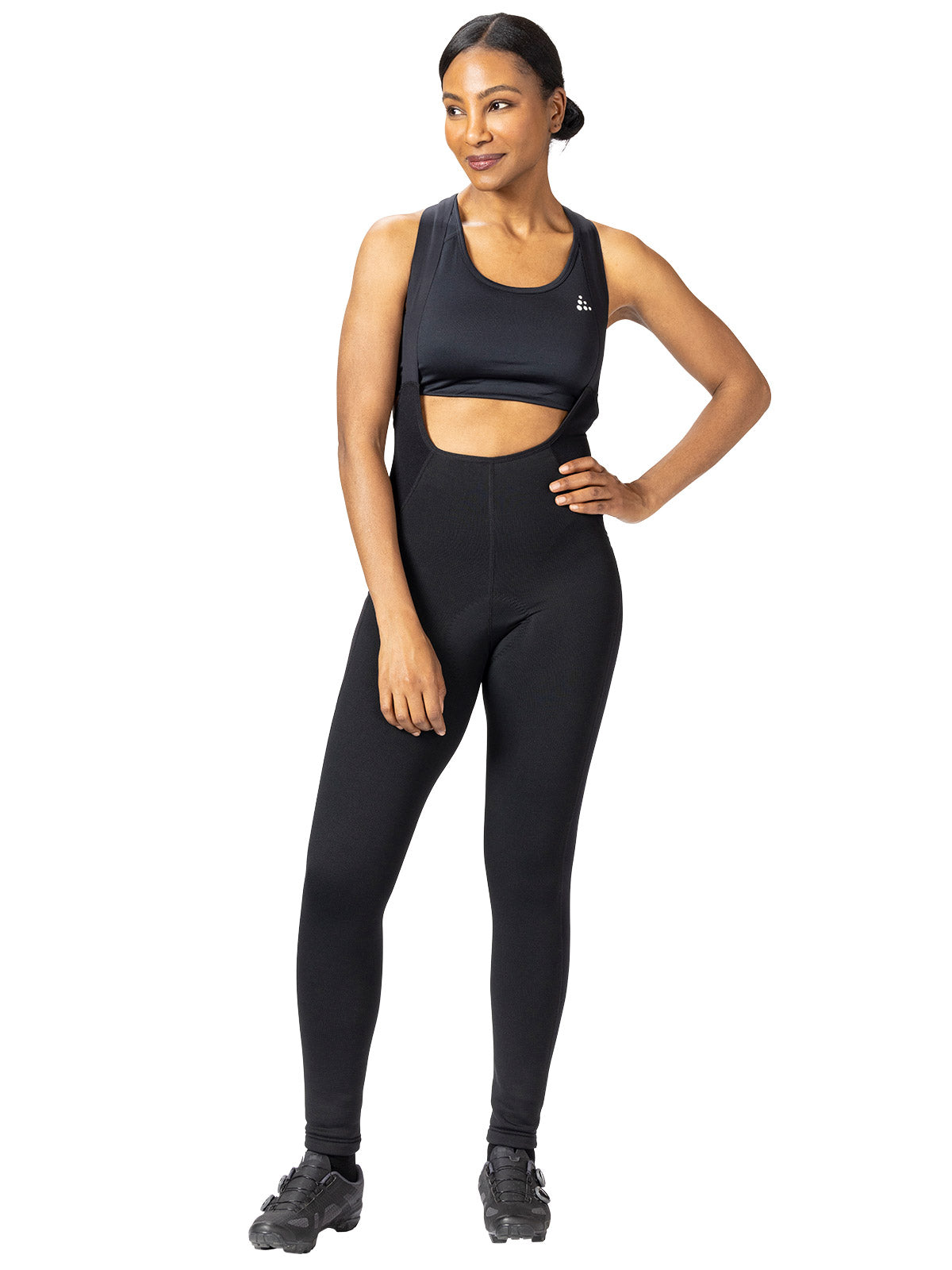 Terry Winter Bib Tight in Black Colorway