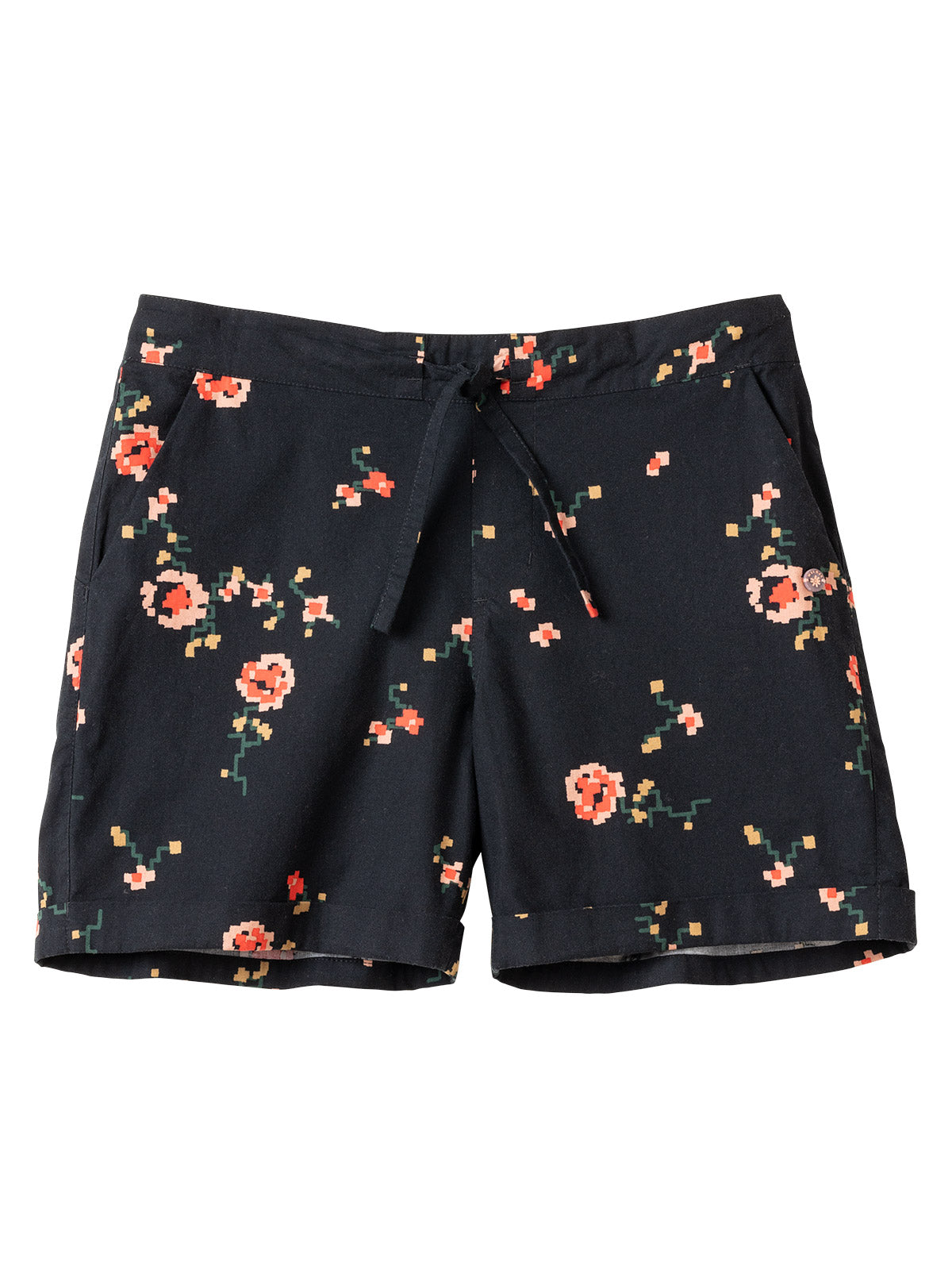 Maloja Salzach Short in Black Pixelrose Colorway