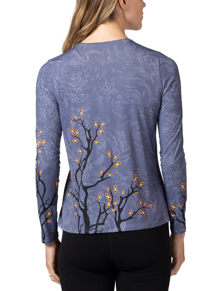 Terry Soleil Free Flow Long Sleeve Top in color || Chain Blossom Dark