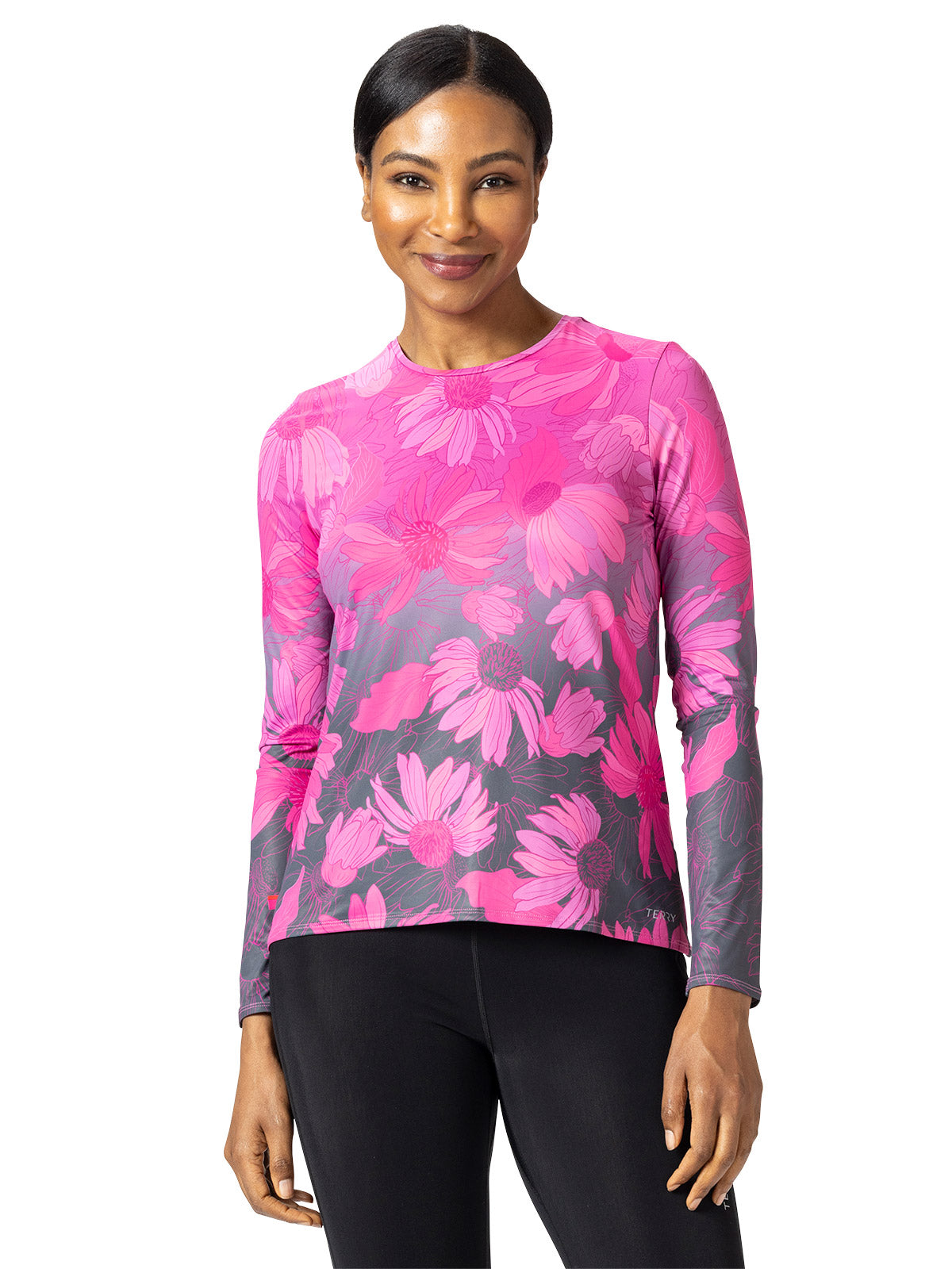 Terry Soleil Free Flow Long Sleeve Top in color || Echinacea