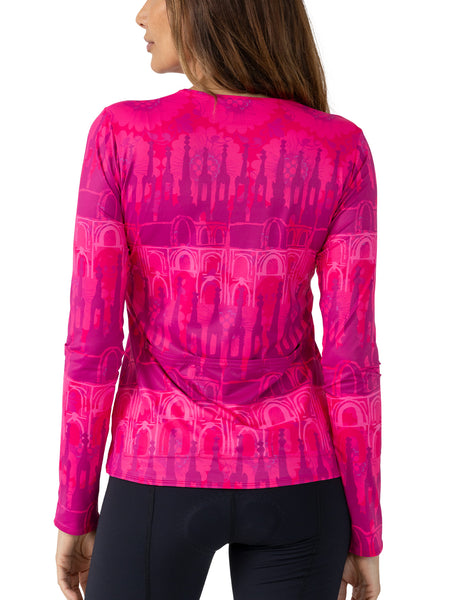 Terry Soleil Long Sleeve Bike Top in color || Barcelona Sunrise