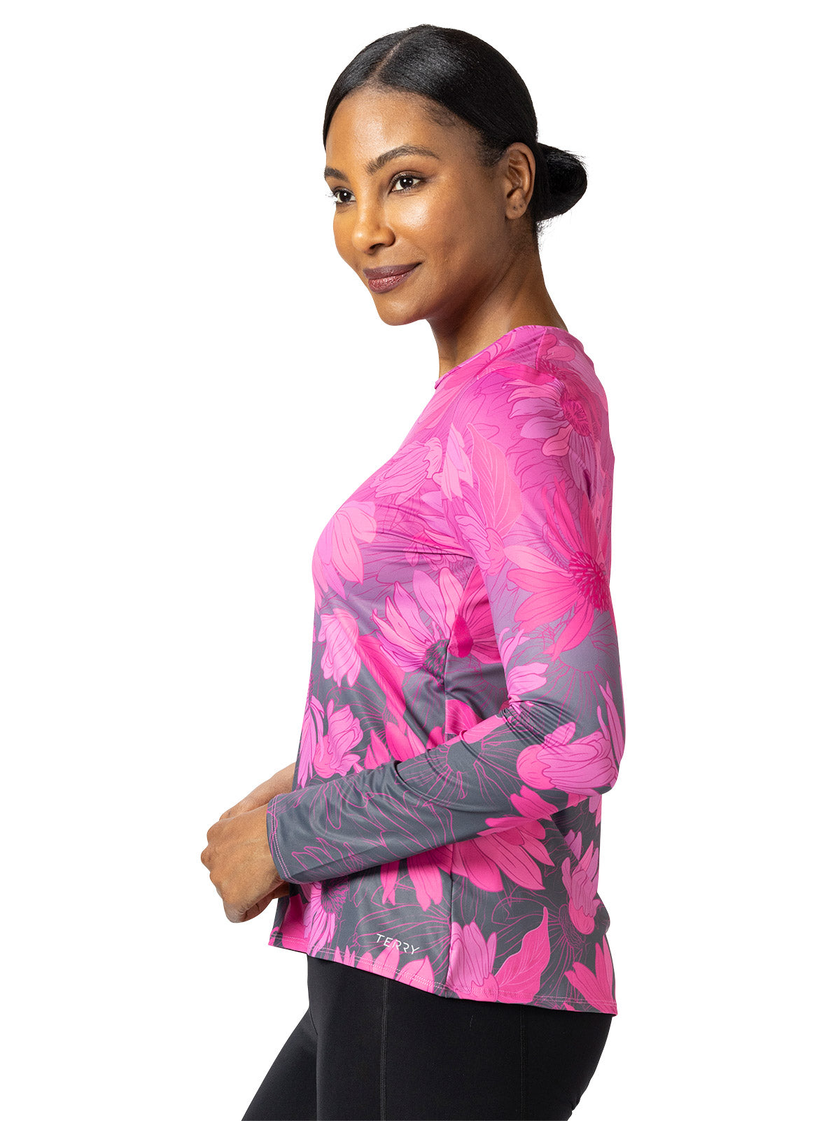 Terry Soleil Free Flow Long Sleeve Top in color || Echinacea