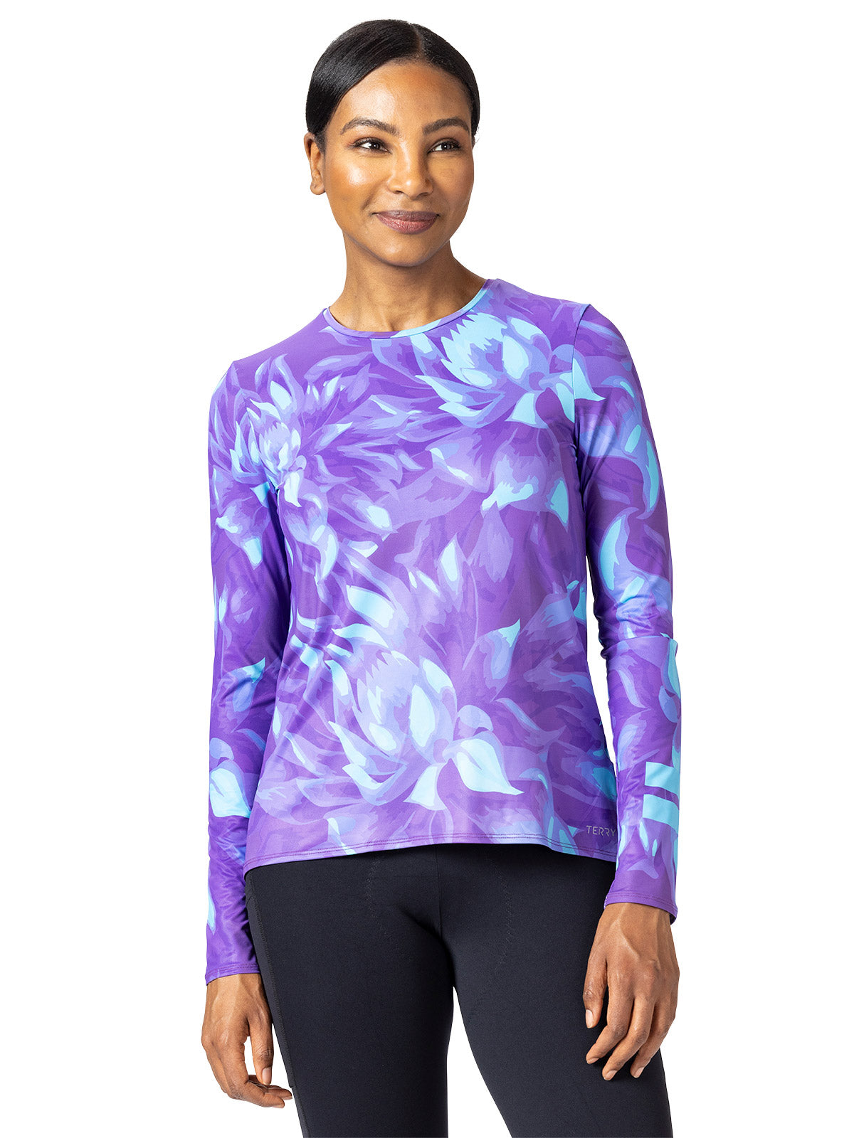 Terry Soleil Flow Long Sleeve Bike Top in Chroma Purple Colorway