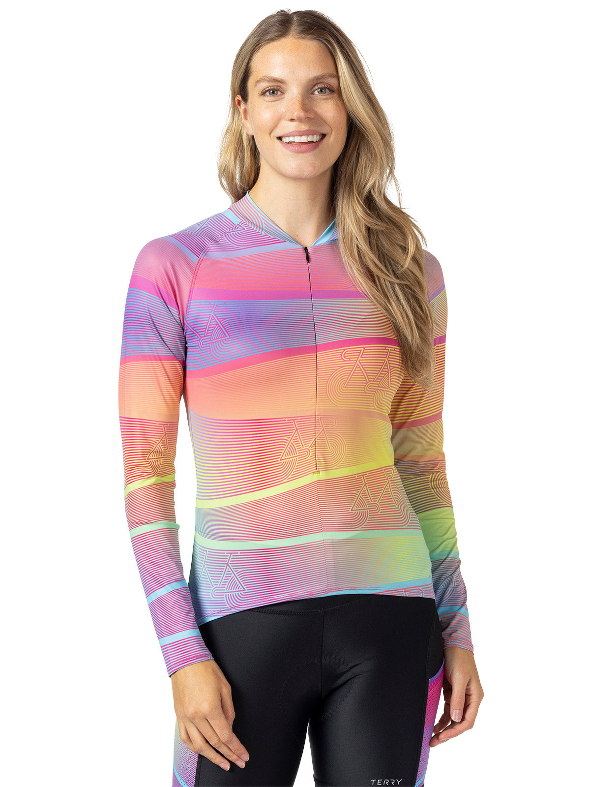 Terry Soleil Long Sleeve Bike Jersey in color || Zoombre