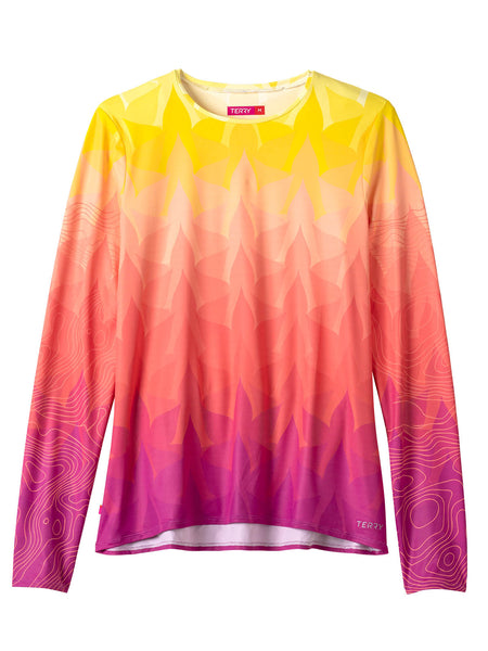 Terry Soleil Flow Long Sleeve Bike Top in color || Topo Leaf Ombre