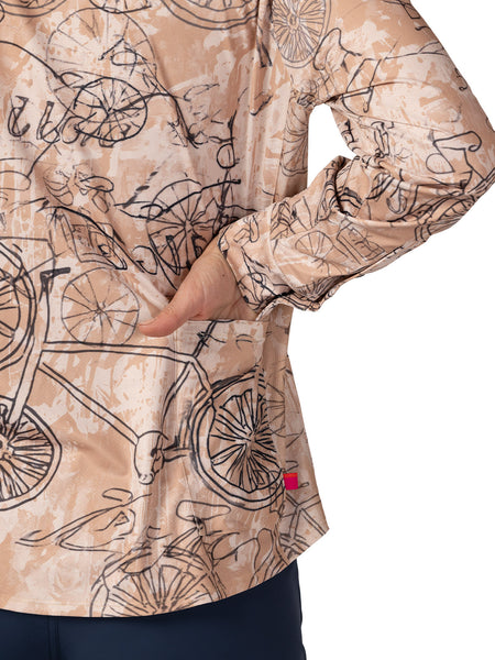 Terry Venture Long Sleeve Bike Top in color || Da Vinci Sepia