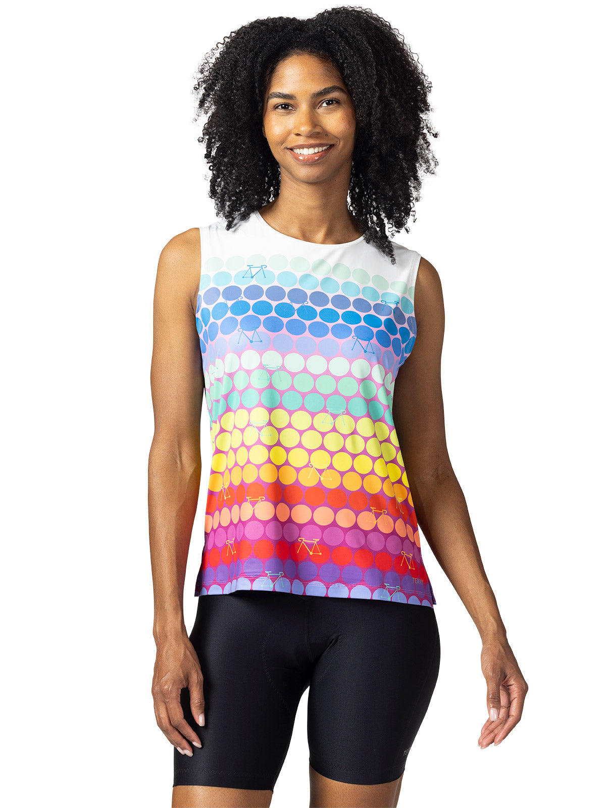 Terry Soleil Split Bike Tank in color || Rainbow Dots