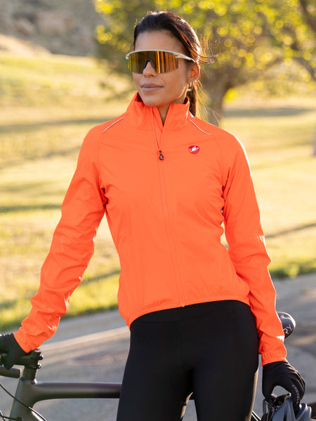 Castelli Emergency 3 Bike Rain Jacket in color || Brilliant Orange