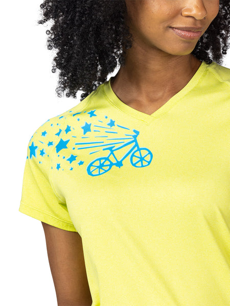 Terry Tech V Short Sleeve Bike Top in color || Margarita | Shooting Star