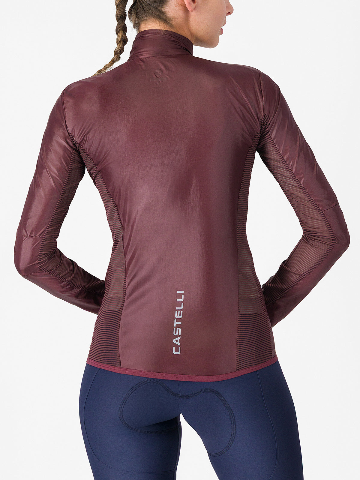 Castelli Aria Shell 2 Bike Jacket in color || Deep Bordeaux