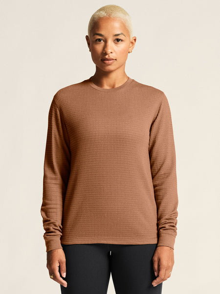 Craft Wool Waffle Baselayer Top in color || Clove