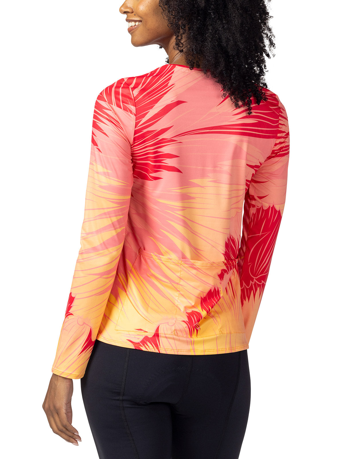 Terry Soleil Long Sleeve Bike Top in Finesse Coral Colorway