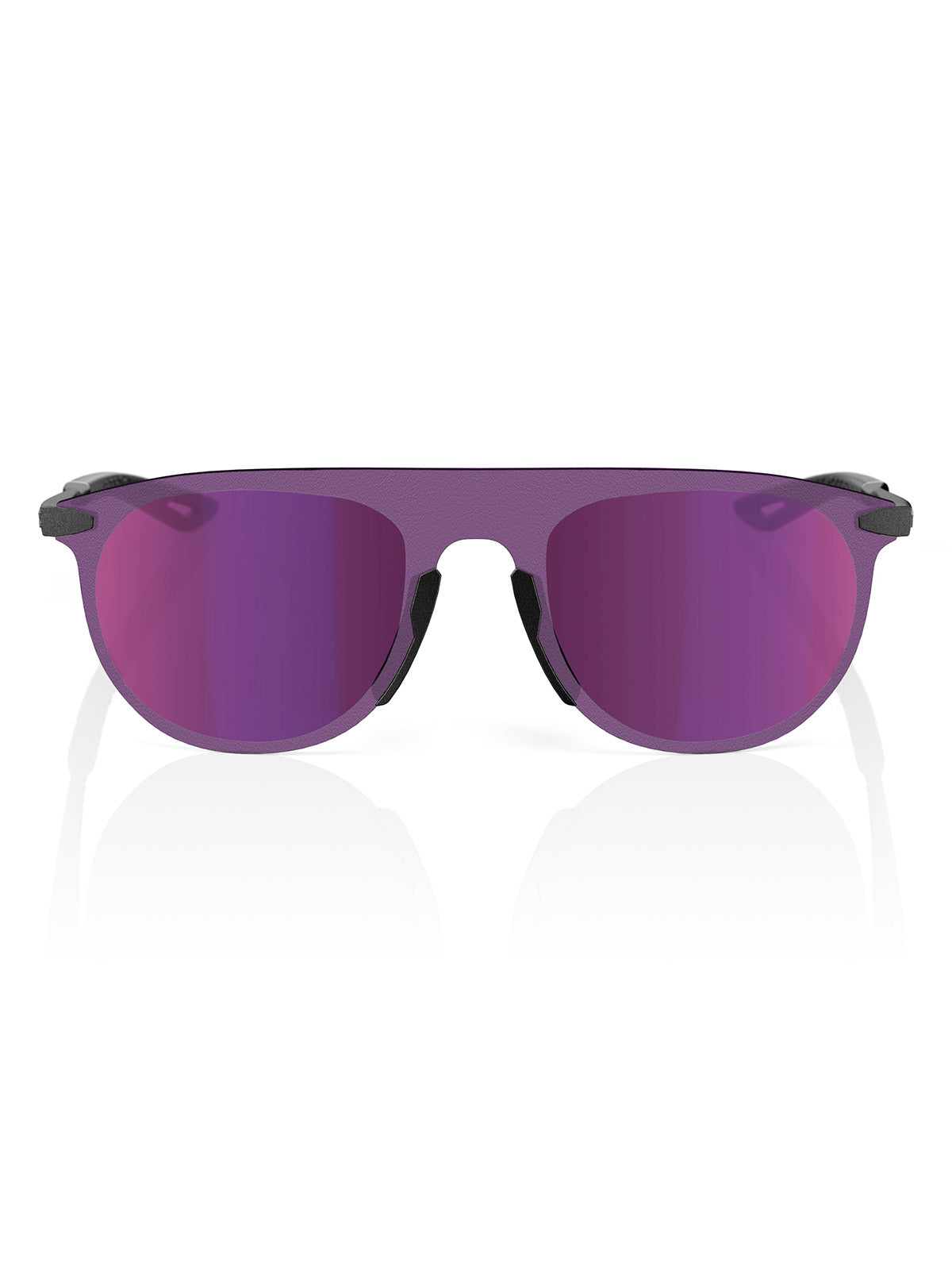 100% Legere Coil Sunglasses in Matte Gunmetal |Purple Mirror Colorway