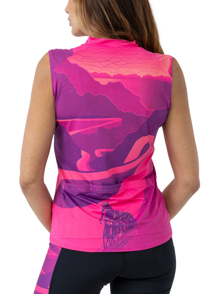 Terry Soleil Sleeveless Bike Jersey in color || Costa Rosa