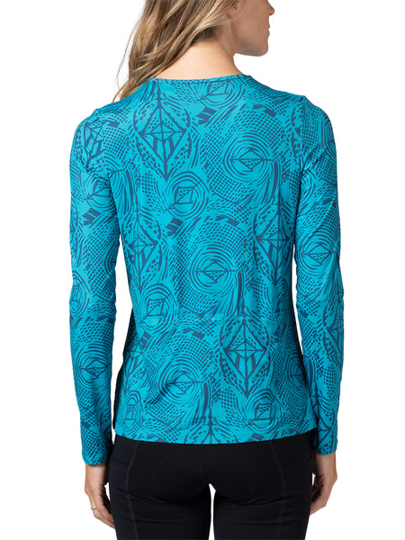Terry Soleil Flow Long Sleeve Bike Top in color || Pedal Through Aqua