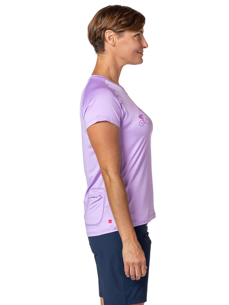 Terry Tech V Short Sleeve Bike Tee in color || Lavendula T-Girl Trip