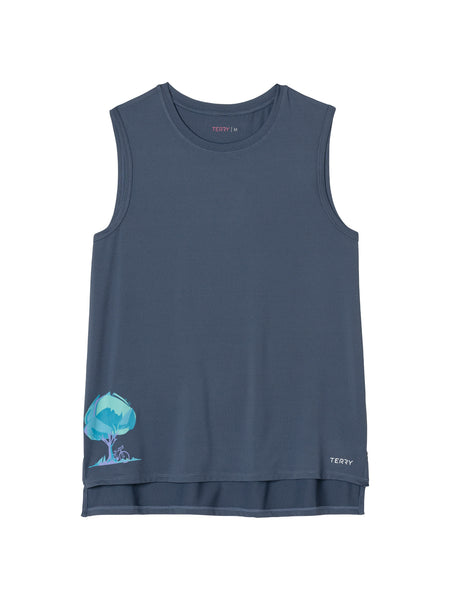 Terry Tech Tee Tank in color || Vintage Indigo Tree of Life