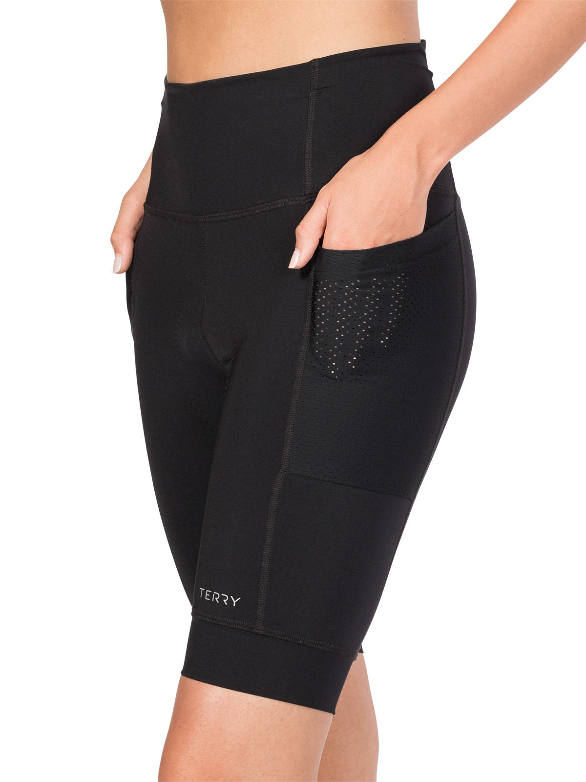 Terry Hi Rise Holster Bike Short in color || Black