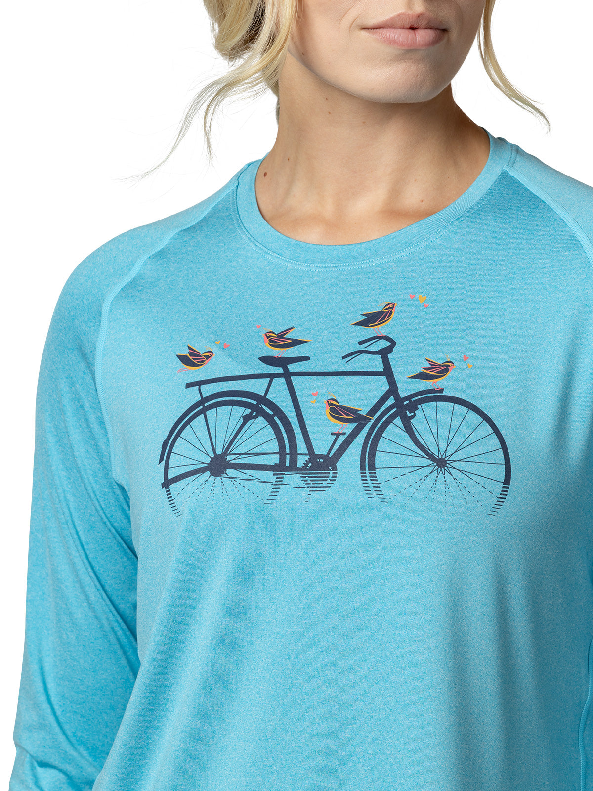 Terry Tech Tee Flow Long Sleeve in color || Horizon Blue Perch & Pedal