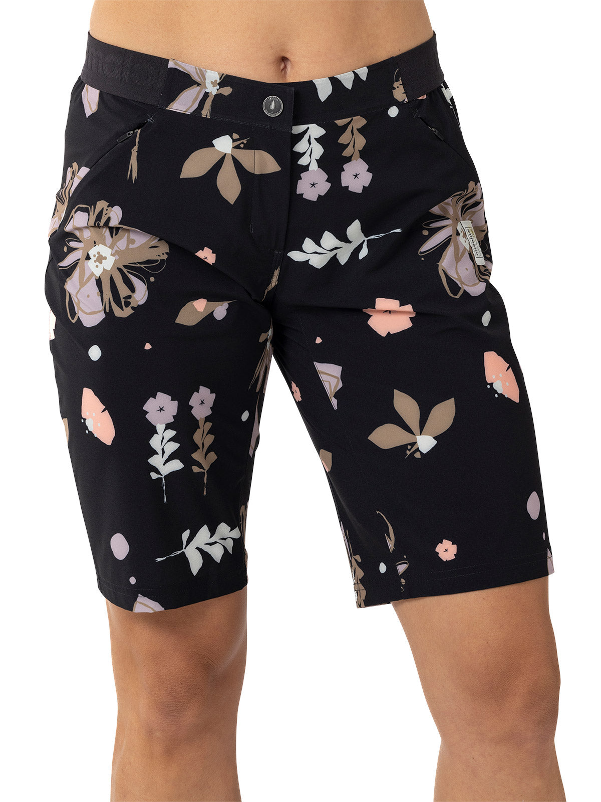 Maloja Anemona Bike Short in Deep Black Flora Colorway