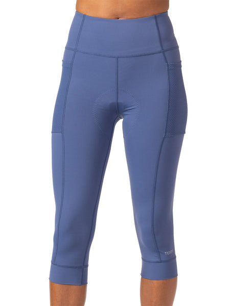 Terry Hi Rise Holster Bike Capri in color || Indigo