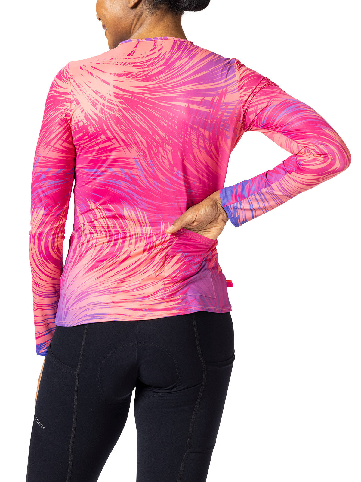 Terry Soleil Long Sleeve Bike Top in Cosmo Colorway