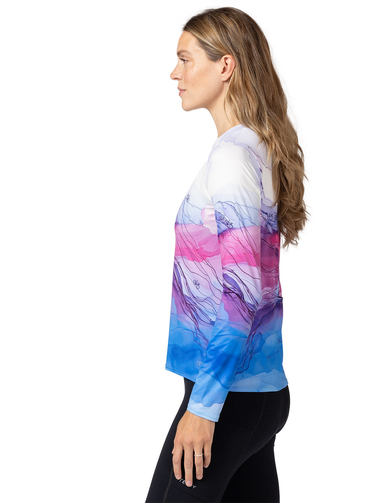 Terry Soleil Long Sleeve Bike Top in color || Aquarelle
