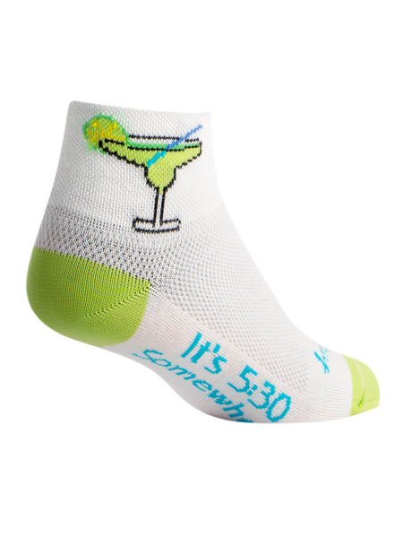 SockGuy Flat Knit 2 Cycling Socks in color || Margarita