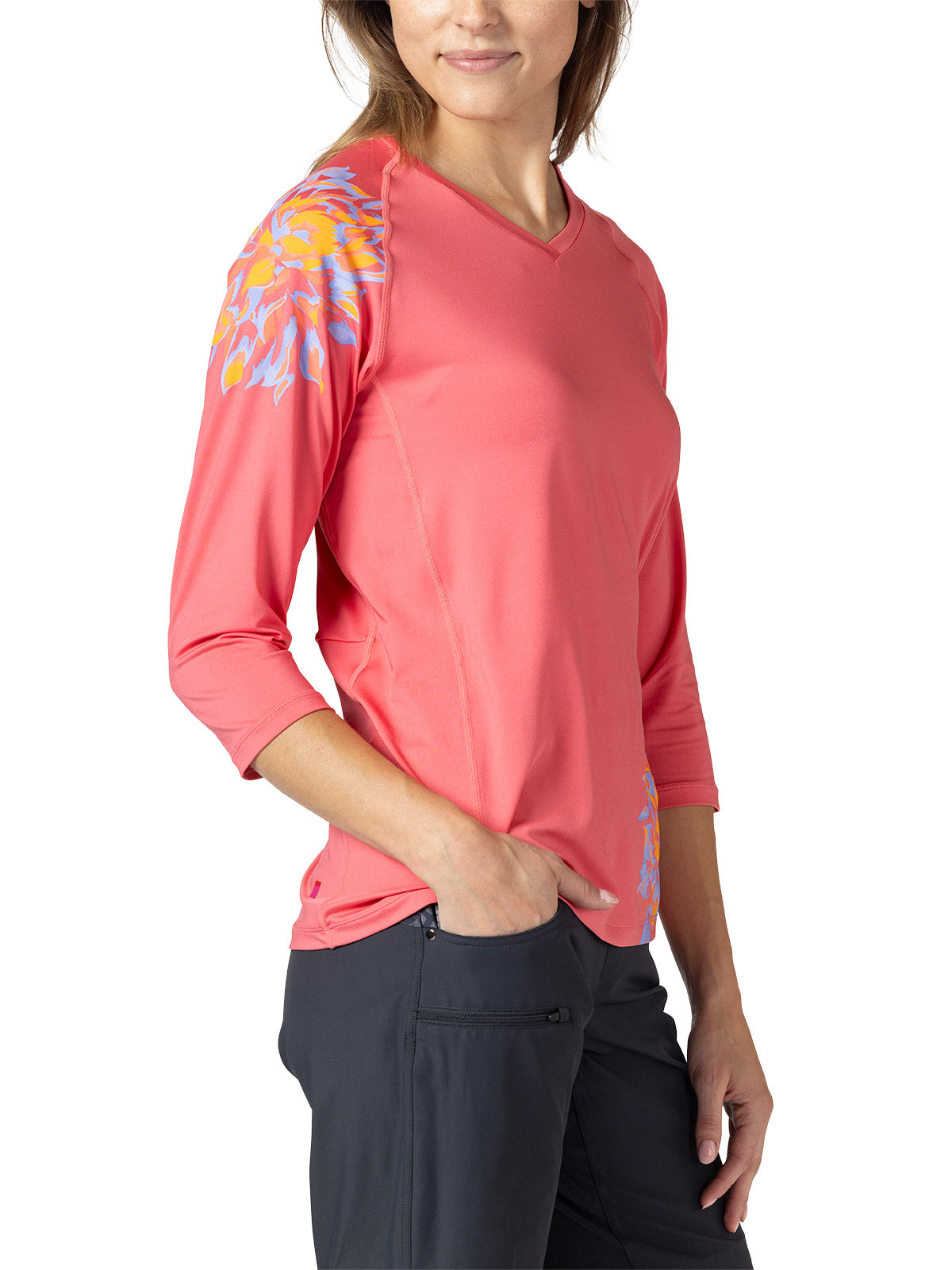 Terry Rover 3/4 Sleeve Bike Top in Coral | Chroma Colorway